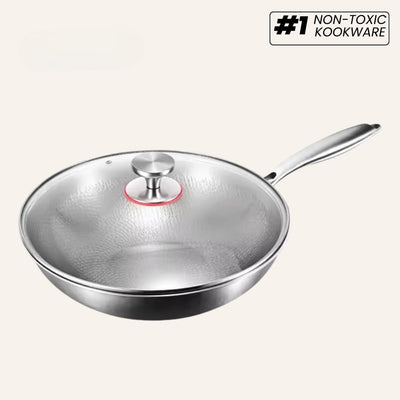 Pure Titanium Fladbundet Wokpande